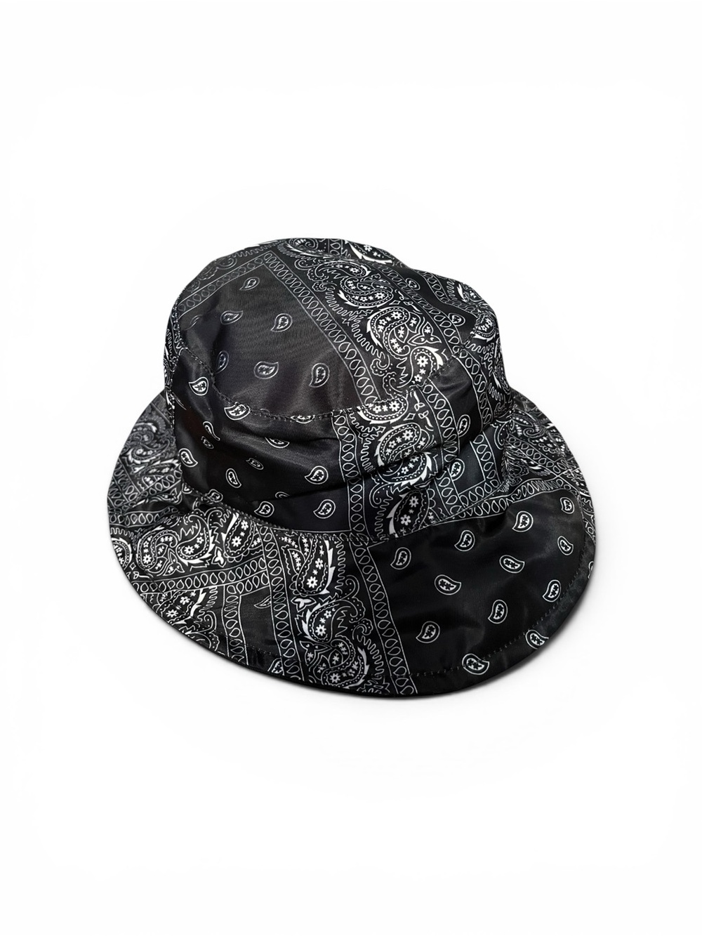Source Unknown Black Bandana Print Bucket Hat